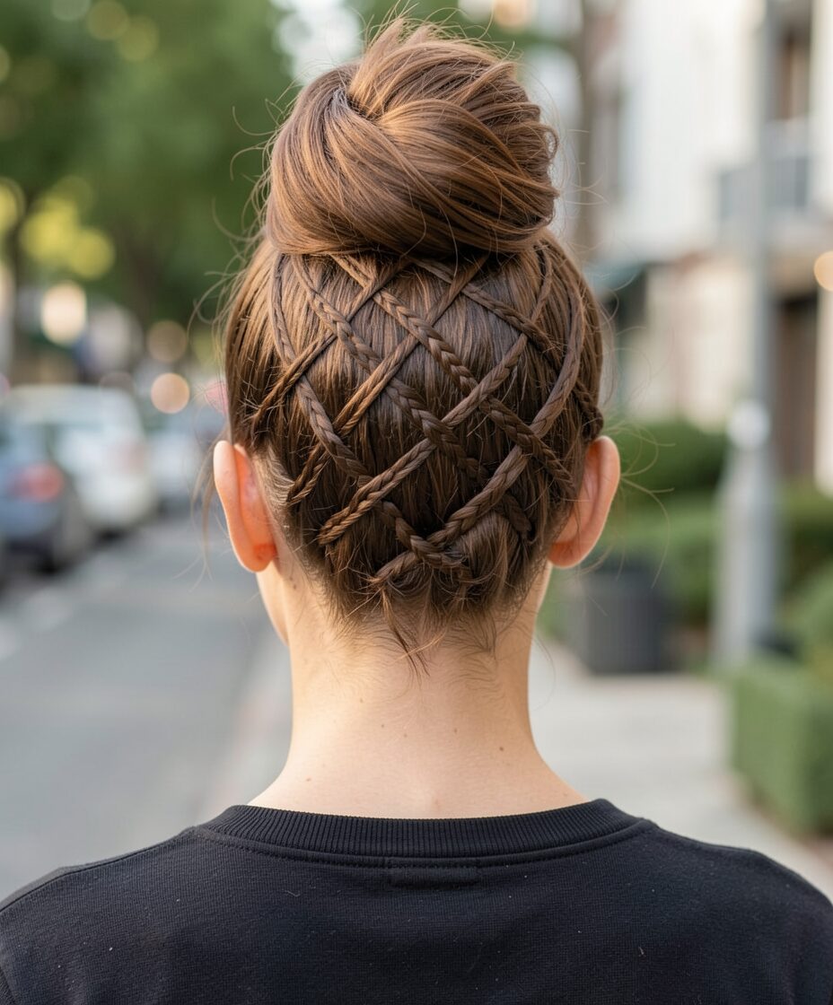 woven back braided bun