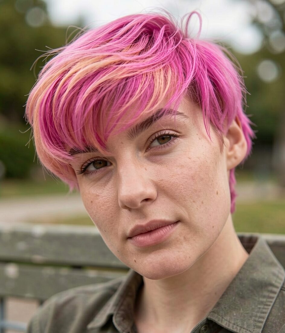 thick bangs pixie
