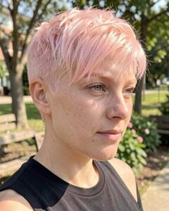 pink undercut pixie