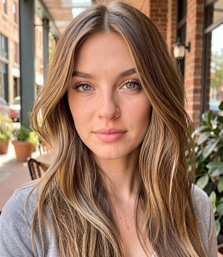Light Ash Brown with Face Framing Highlights