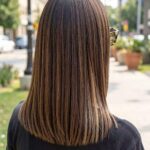 Blunt Lob With Peekaboo Blonde