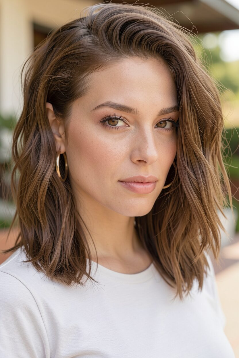 layered ash brown lob