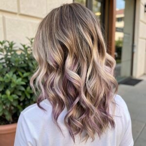 purple peekaboo balayage