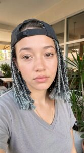 silver open end box braids