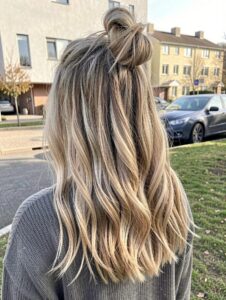 dark sandy blonde with highlights