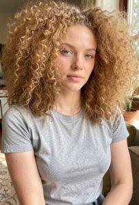 sandy blonde spiral curls