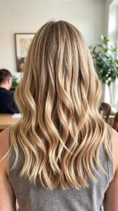 sandy blonde with buttery highlights