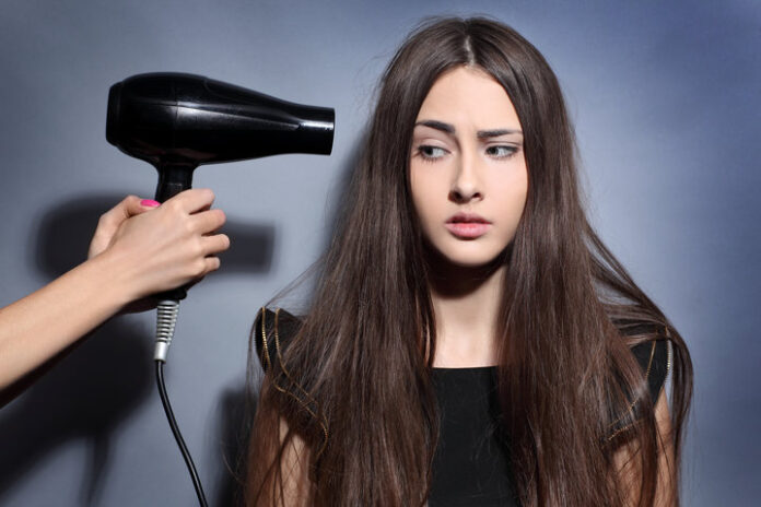 blow dry frizzy hair less