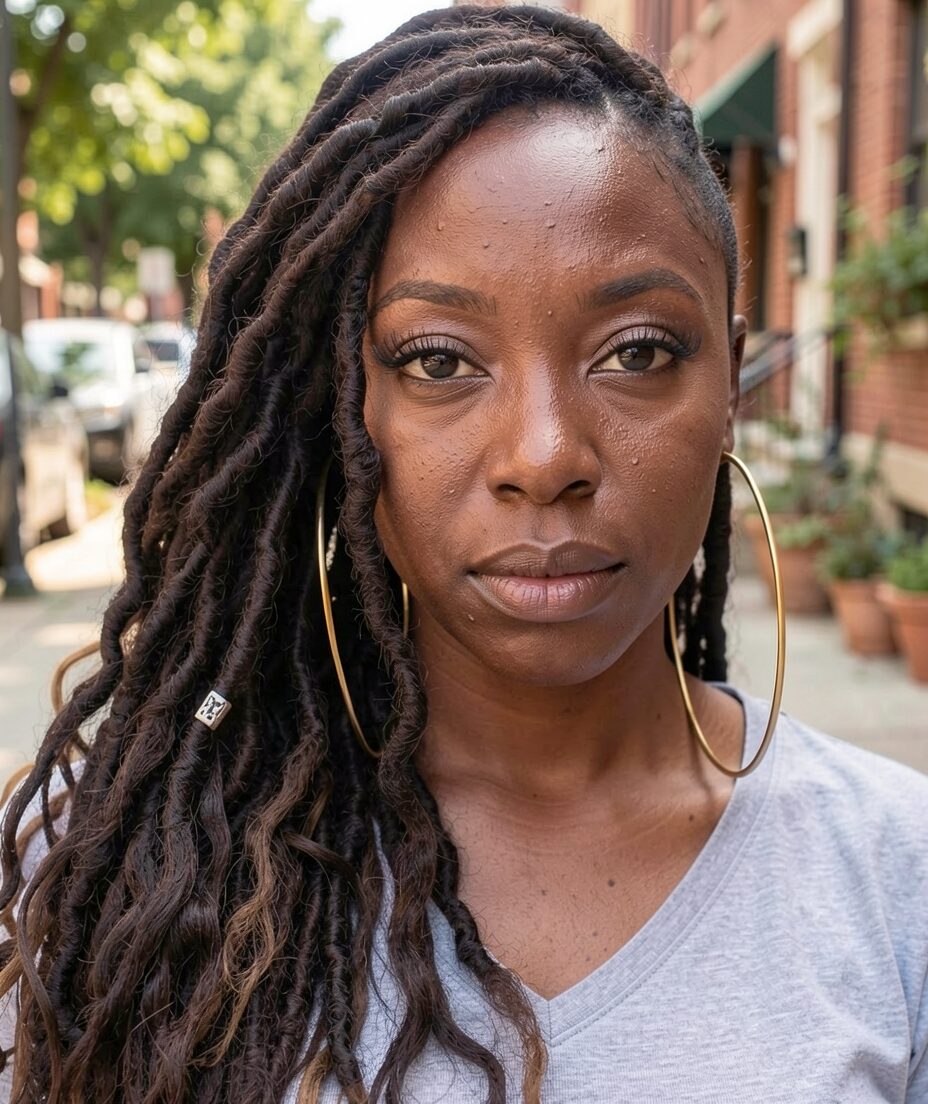 goddess locs with side shave
