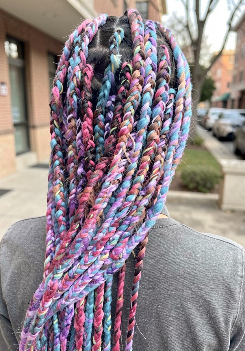 Jumbo Rainbow Yarn Braids