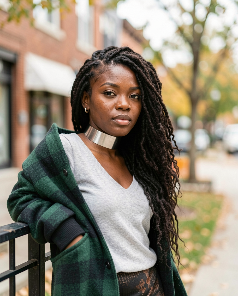 Side Swept Goddess Locs