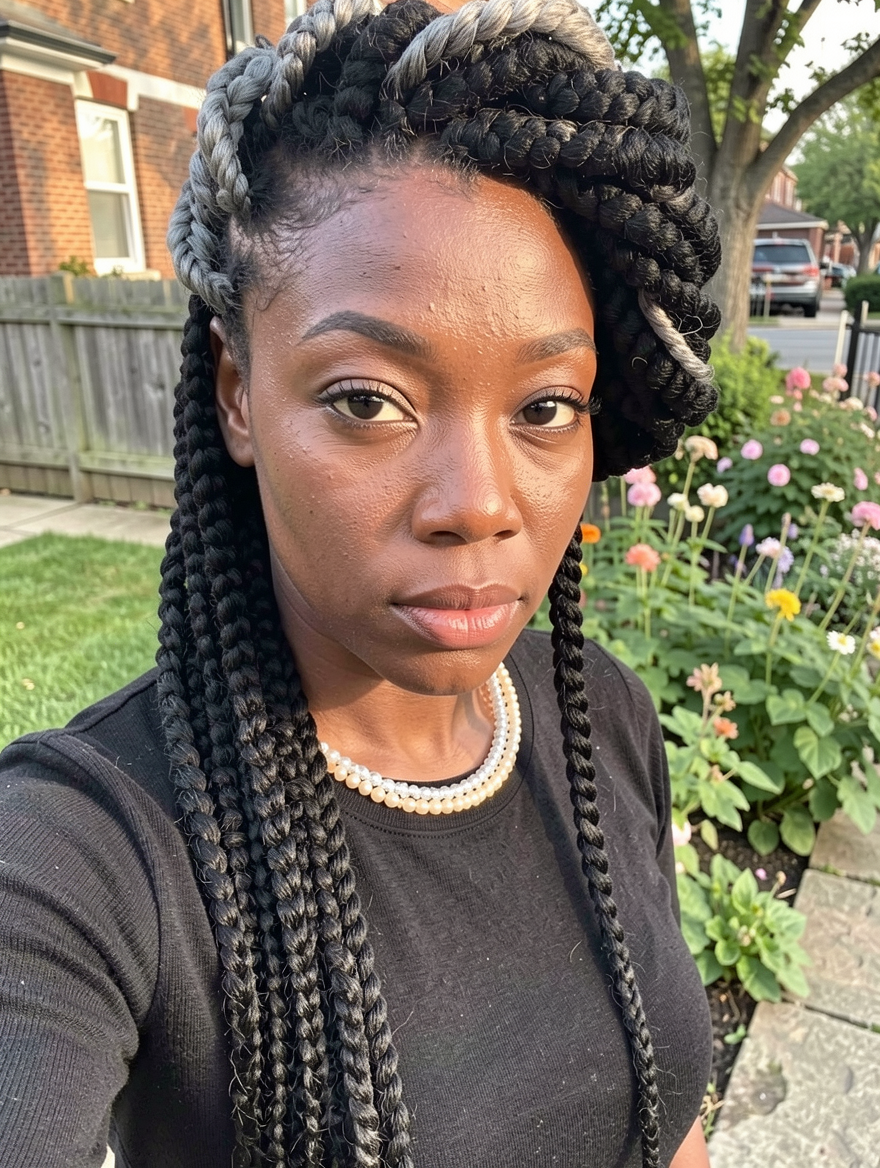 Side Wrapped Long Jumbo Box Braids