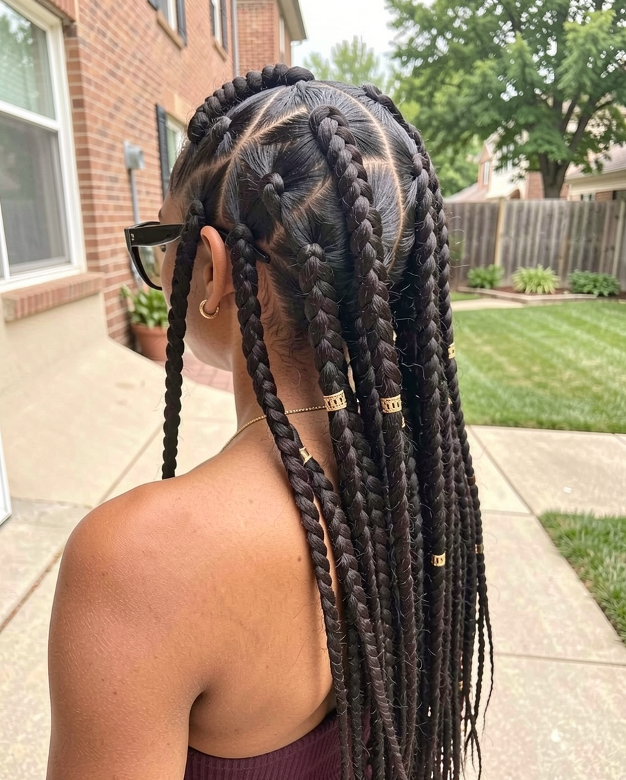 Triangle Part Jumbo Braids