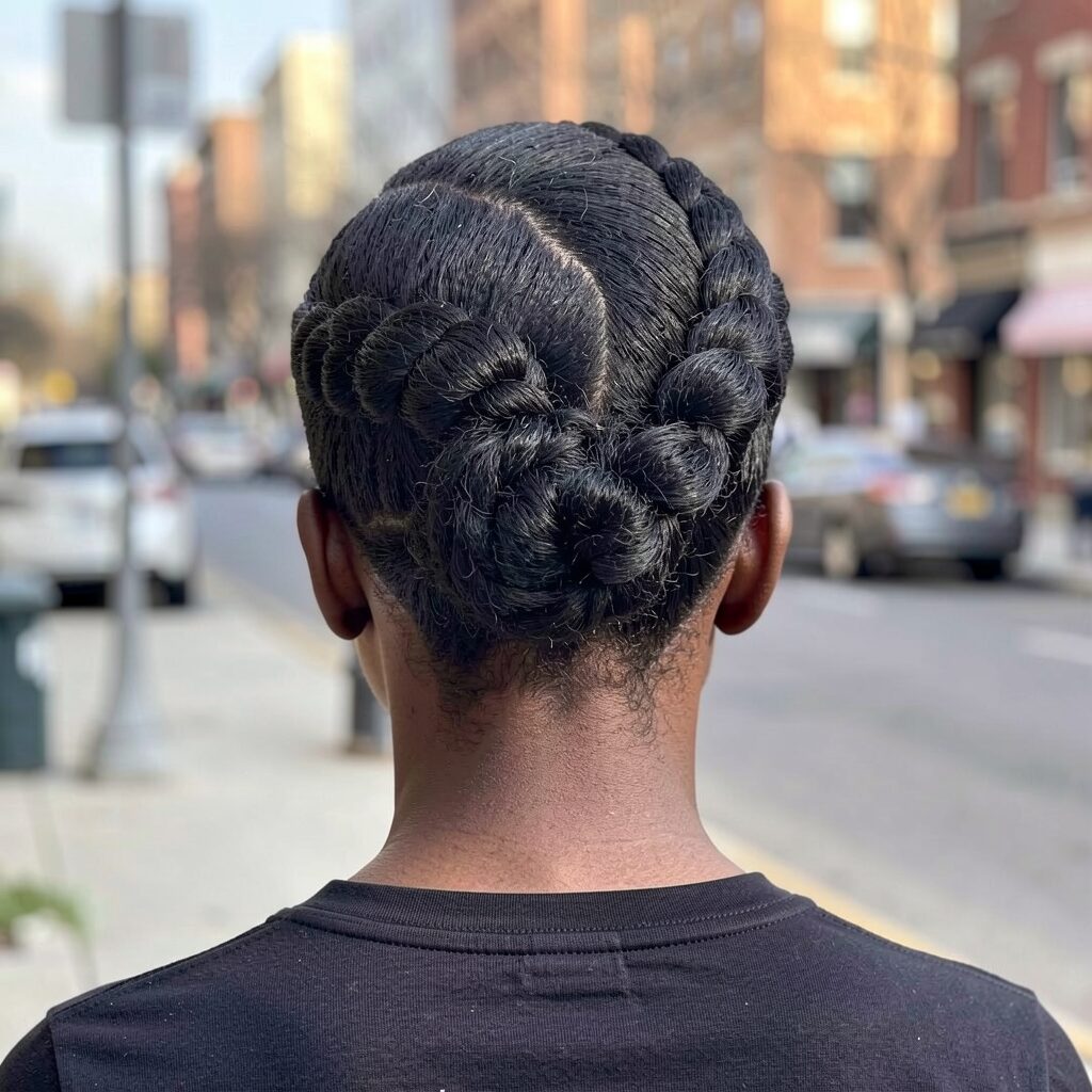 chunky flat twist updo
