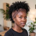 Natural Curls Headwrap Updo