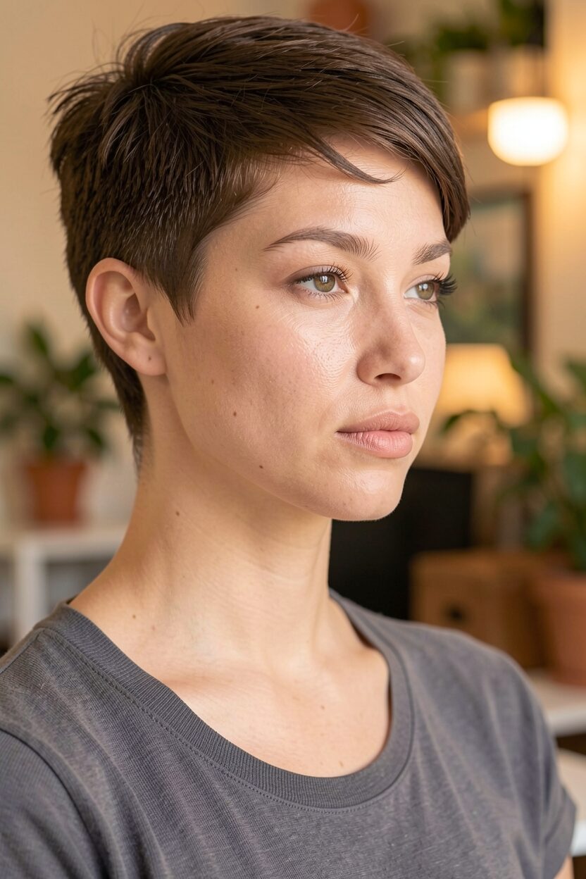 side parted taper cut