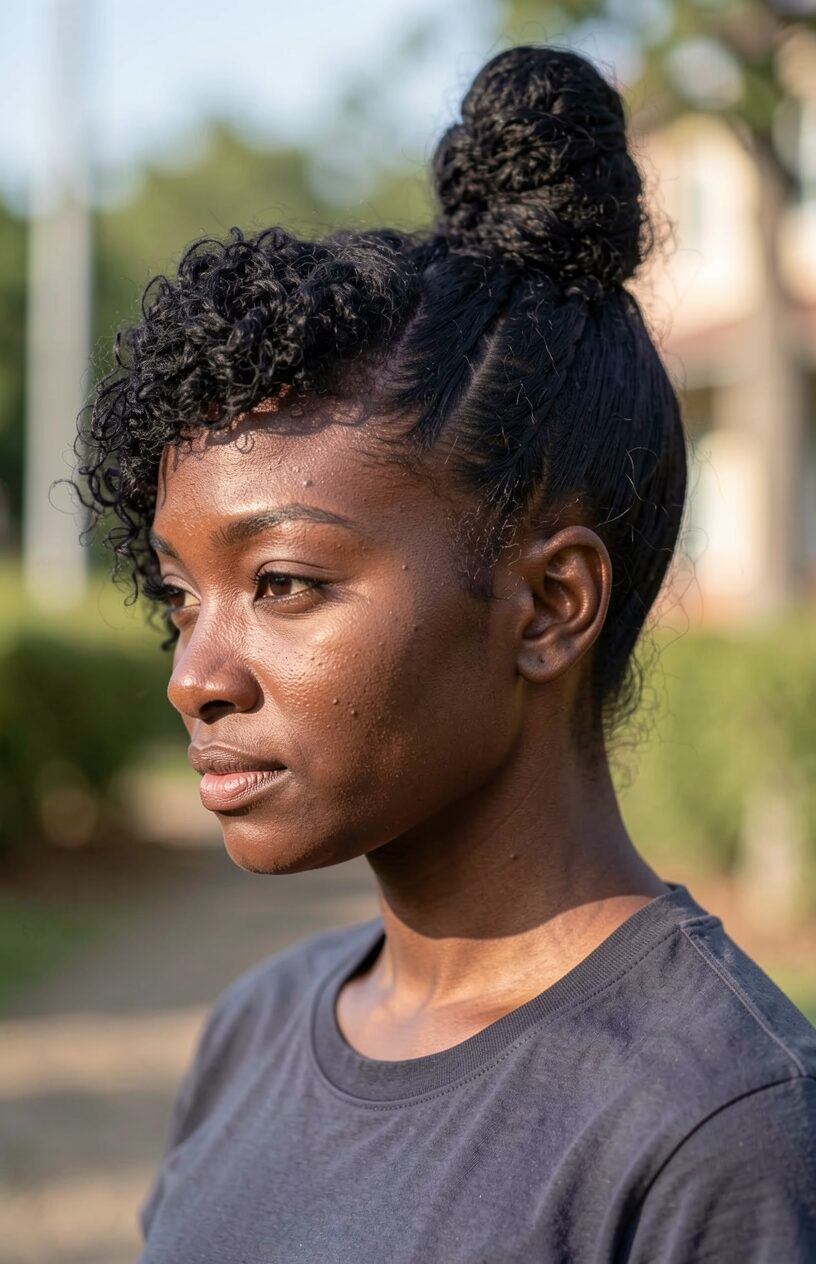 side twists top knot