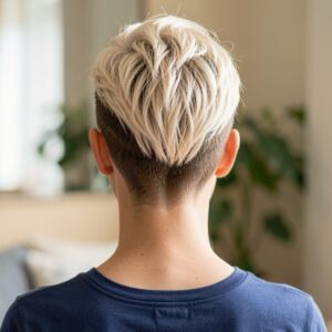 undercut with soft razor lines