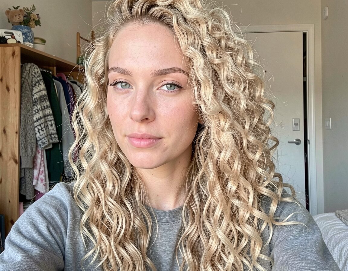 beach blonde spiral perm