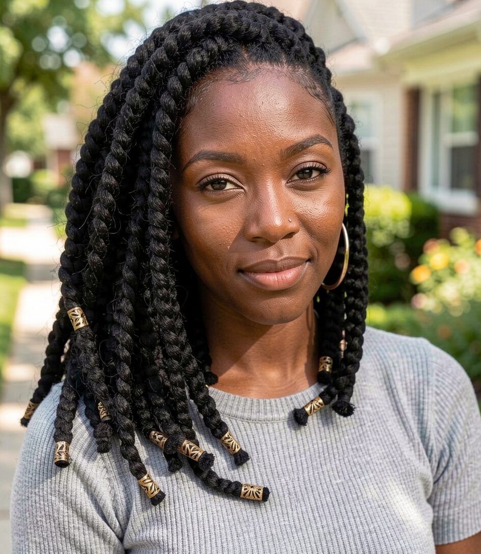 Shoulder length box braids
