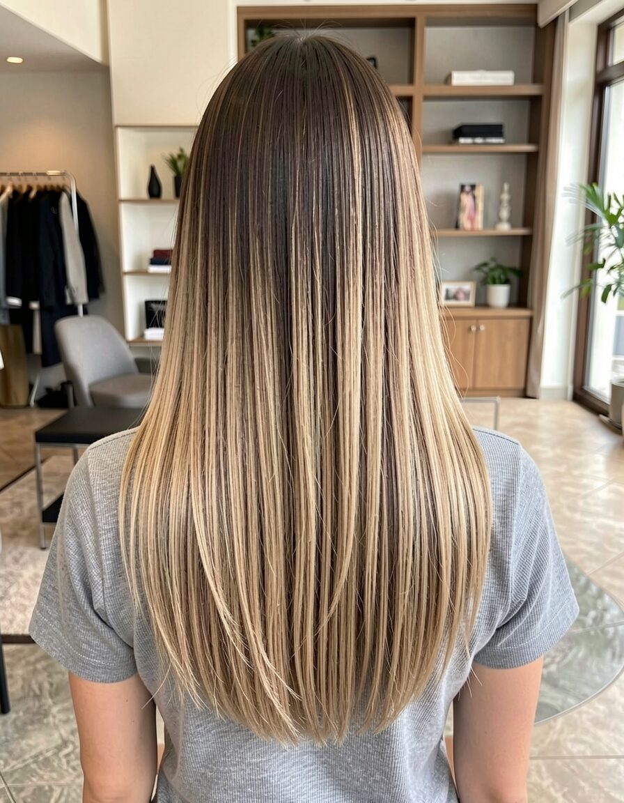 Brunette and Grey Balayage