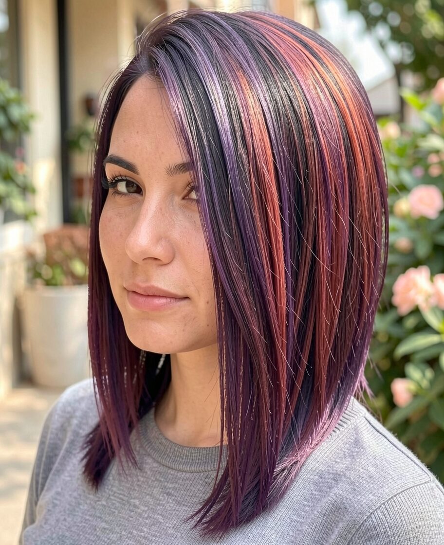 Asymmetric Bob with Mulit-coloured Balayage