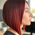 Balayage Styles For Straight Hair Rounded Bob With Cherry Red Balayage