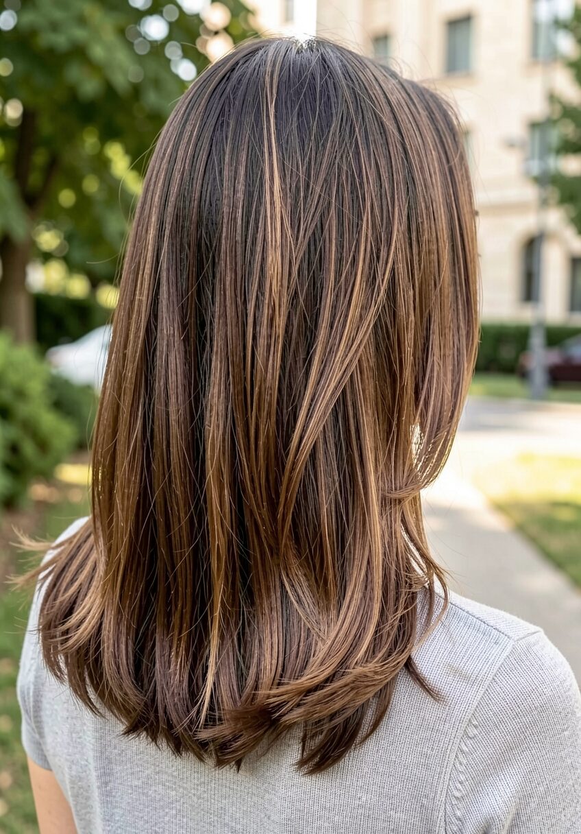 Subtle Chocolate Brown and Honey Balayage