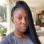 Center Feed In Braids With High Pony Tail