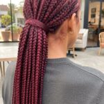 Full Red Feed In Braids
