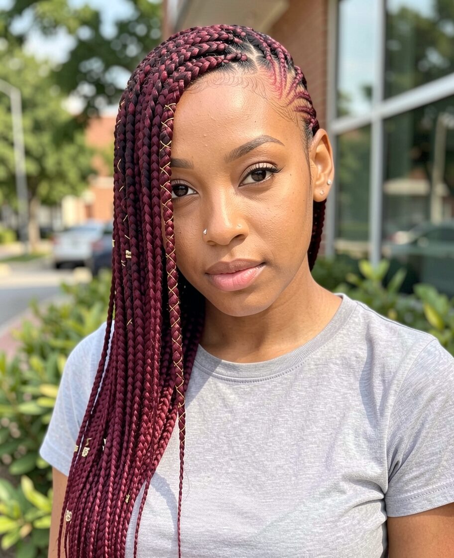 Full red lemonade braid