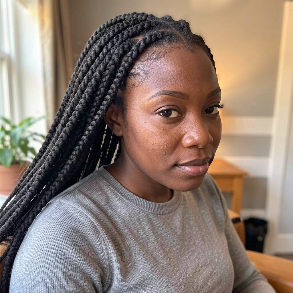 High ponytail lemonade braid