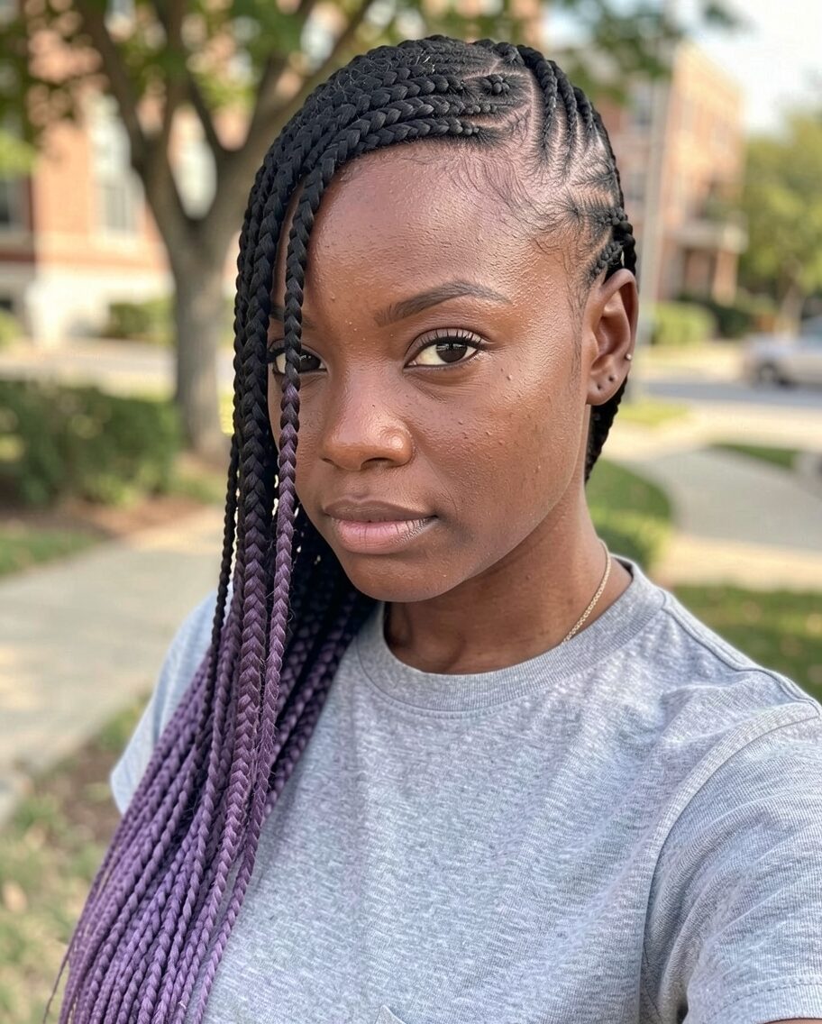 Lilac ombre lemonade braid