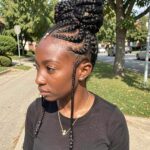 Nefertiti Pigtail Bun Feed In Braid