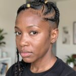 Side Part Alterned Embroidered Feed In Braids