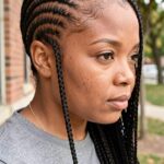 Side Part Full Arc Feed In Braids With Baby Hair