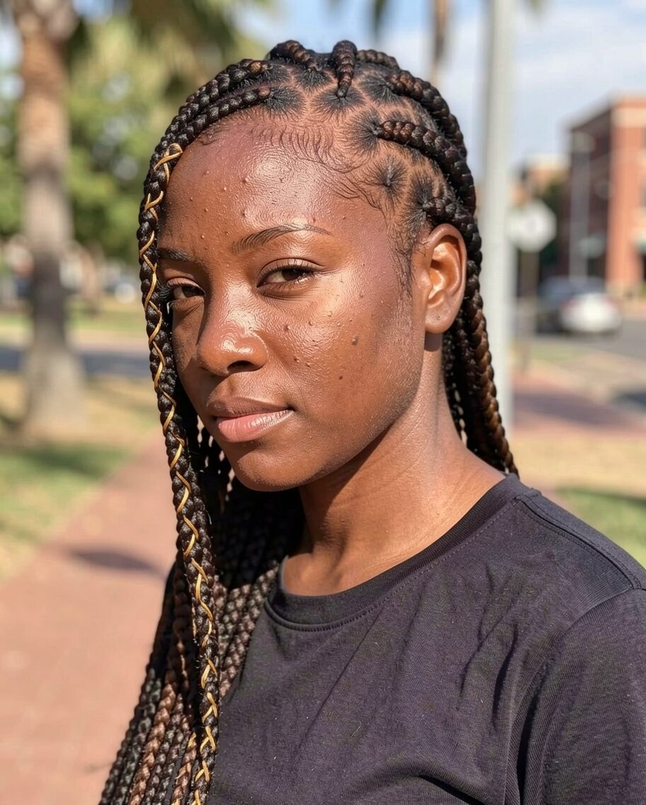 Single embroidered lemonade braid