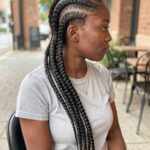 Straight Cornrow Large Feed In Braid