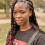 Zig Zag Feed In Braids Red Ombre