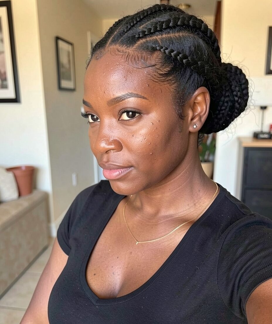 five chunky cornrows