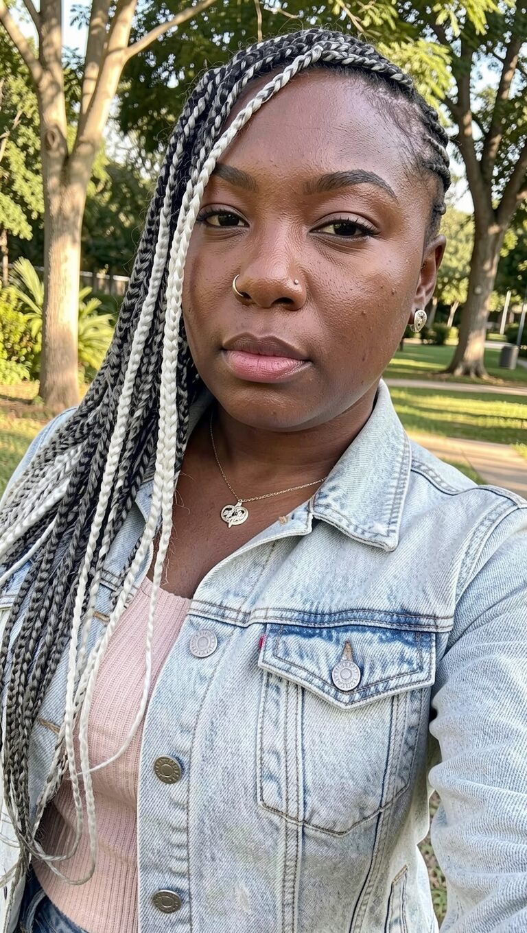 razor shaved hairline lemonade braid