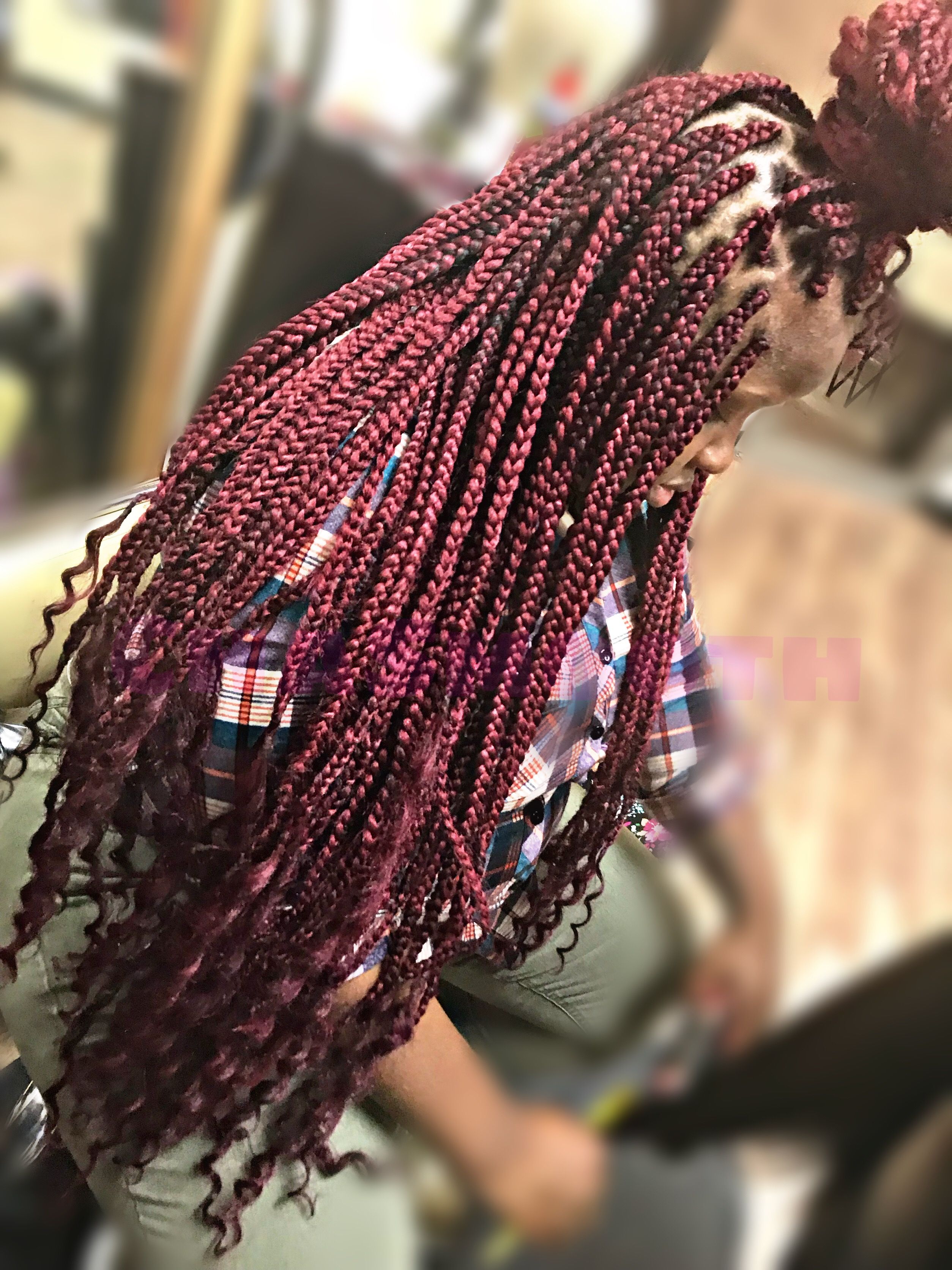 Curled Ends Box Braids