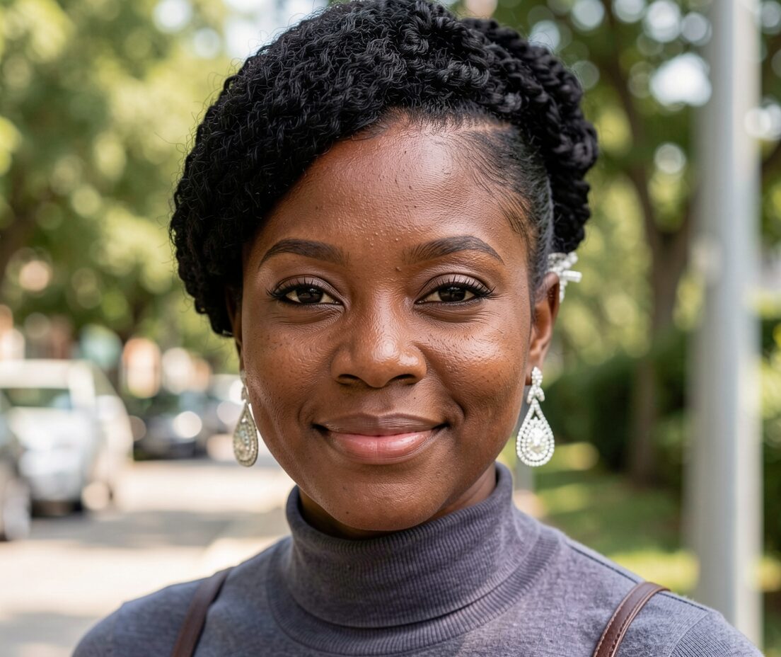 elegant updo natural hair