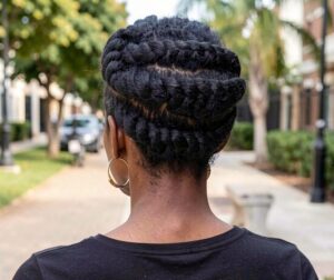 flat twist updo