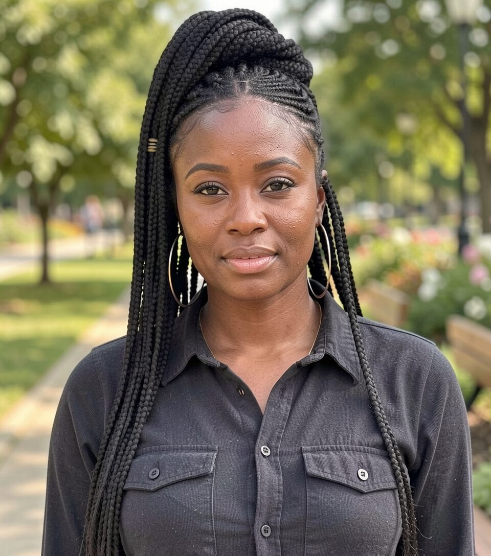 high up Fulani braids