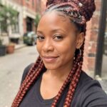 Red Half Pigtail Cornrows