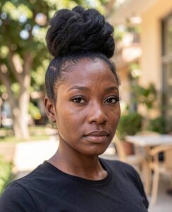 top knot on short pixie