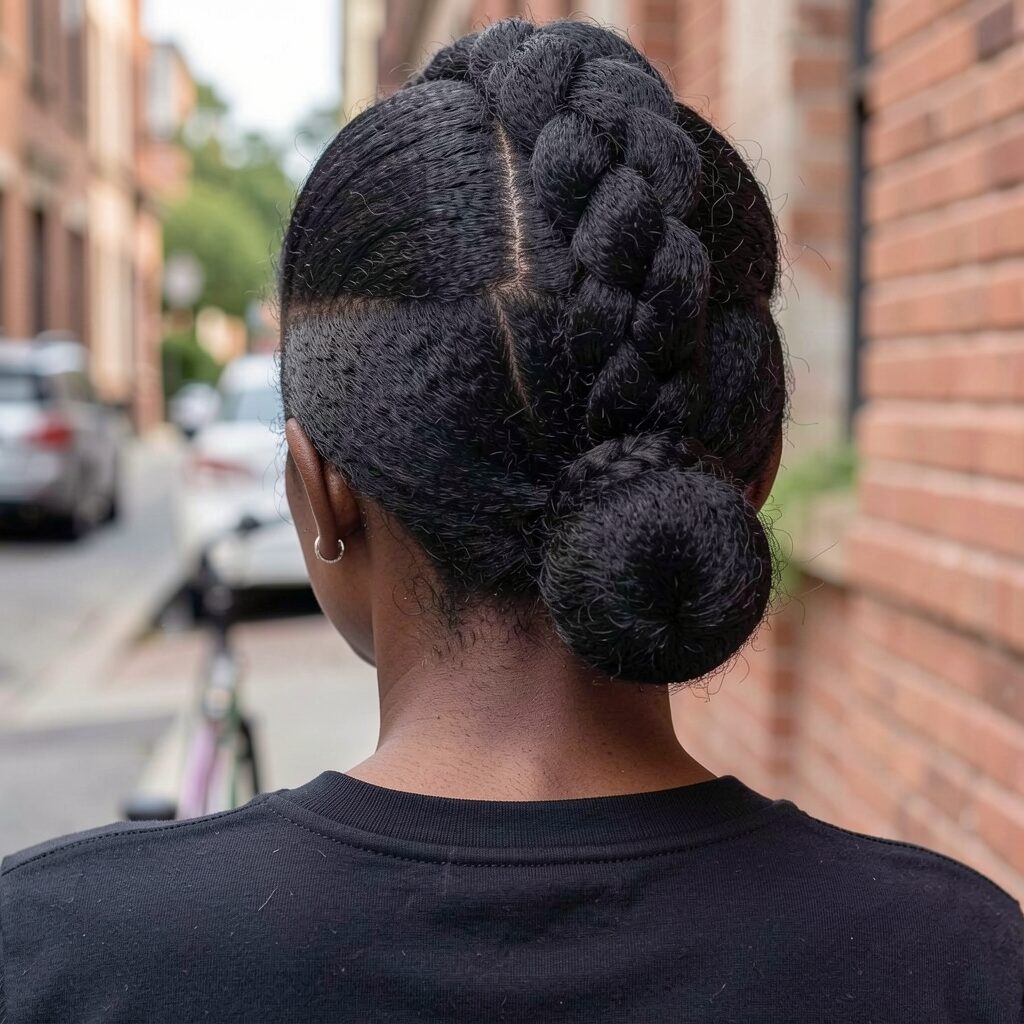 two bun braided updo