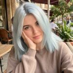 Hair Colour For Hazel Eyes Icy Blue With Dark Roots