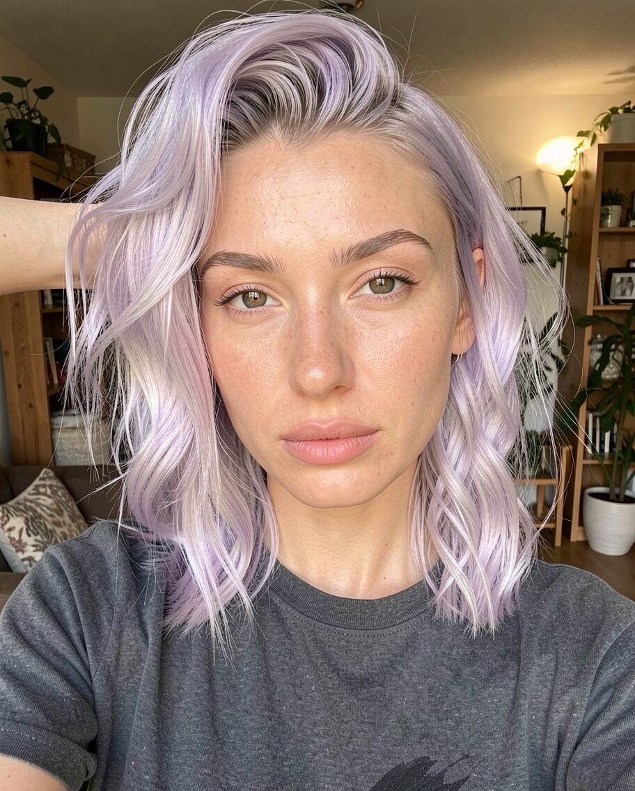 Pastel Lilac Hair for Hazel Eyes